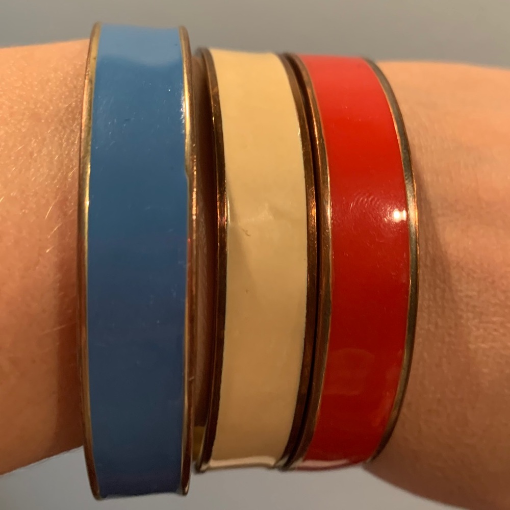 Banana Republic 3 Enamel Bangle Bracelets